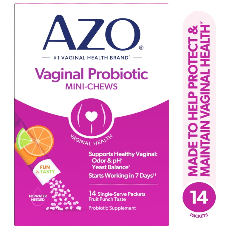 AZO Vaginal Health Probiotic Mini-Chews Daily Supplement, Supports