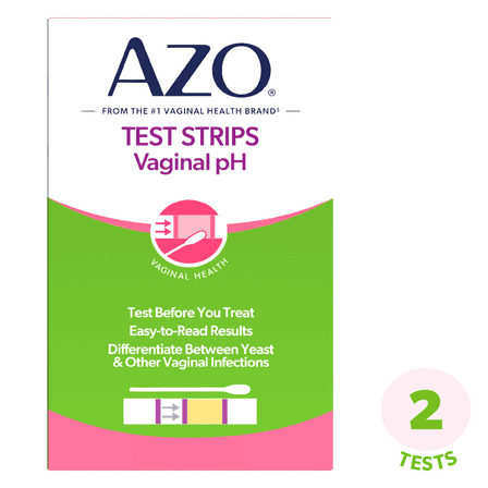 AZO Vaginal pH At-Home Test Strips, Easy to Use, Fast Results & Clinically Tested, FSA/HSA Eligible, 2 Tests
