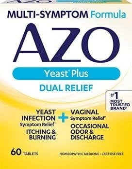 AZO Yeast Infection + Vaginal Symptom Relief, Lactose Free, 60ct, 4-Pack