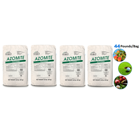 AZOMITE Micronized Bag - 100% Naturally Derived - OMRI Listed – Great for Hemp, Fertilizer, Soil Mixes and Home Gardens - 44 Pounds - 4 Pack