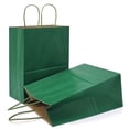 thumbnail image 1 of AZOWA Gift Bags Green Kraft Paper Bags with Handles (5.9 x 3.1 x 8.2 in, Green, 12 CT), 1 of 6
