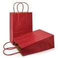 thumbnail image 1 of AZOWA Gift Bags Kraft Paper Bags With Handles (Dark Red, 12 Pcs, 8.2 X 3.1 X 5 ), 1 of 7