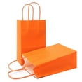 thumbnail image 1 of AZOWA Gift Bags Large Kraft Paper Bags with Handles (7.5 x 3.9 x 9.8 in, Orange Color, 50 Pcs), 1 of 7