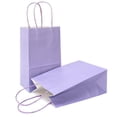 thumbnail image 1 of AZOWA Gift Bags Small Kraft Paper Bags with Handles (5 x 3.1 x 8.2 in, Light Purple Color, 50 Pcs), 1 of 9