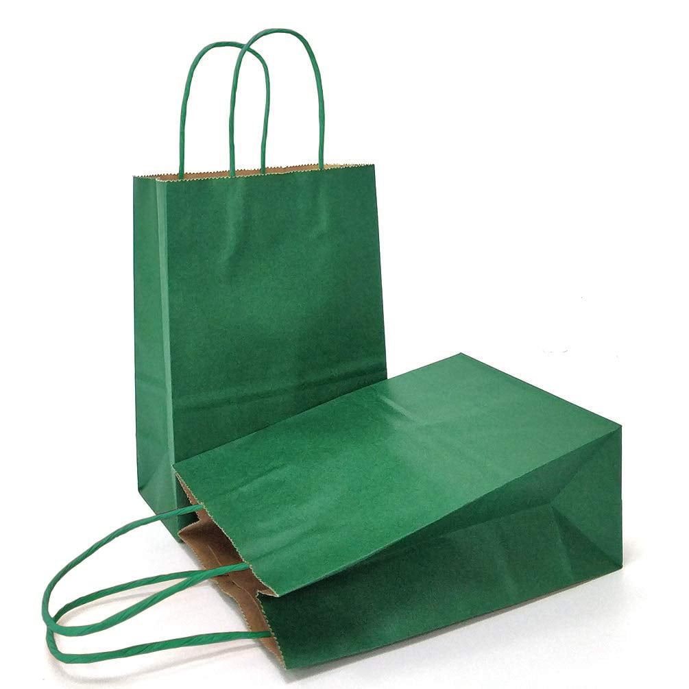 AZOWA Green Kraft Paper Medium Gift Bags With Handles For Shopping azowa-green-kraft-paper-medium-gift-bags-with-handles-for-shopping