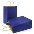 thumbnail image 1 of AZOWA Navy Blue Gift Bags Medium Kraft Paper Bags with Handles (8.2 x 4.3 x 10.6 in, Navy Blue Color, 50 Pcs), 1 of 7