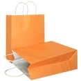 thumbnail image 1 of AZOWA Orange Gift Bags Large Kraft Paper Bags with Handles (10.2 L x 4.7 W x 12.5 H in, Orange, 25 Pcs, Vertical), 1 of 7