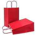 thumbnail image 1 of AZOWA Red Paper Party Bags Paper Gift Bags Small Red Kraft Paper Bags with Handles (5 x 3.1 x 8.2 in, Red, 12 CT), 1 of 7