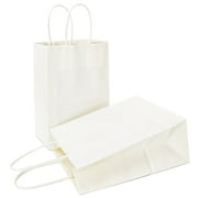AZOWA White Gift Bags Mini Small Kraft Paper Bags with Handles (4.7 x 2.4 x 6 in, White, 12 Pcs)