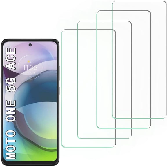 AZQYFDC for [4 Pack] Tempered Glass Screen Protector for Motorola One 5G Ace | Tempered Glass, Scratch Resistant, Easy-Install, Bubble Free, Anti-Fingerprint