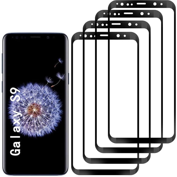 AZQYFDC for [4 Pack] Tempered Glass Screen Protector for Samsung Galaxy S9 | Tempered Glass, Scratch Resistant, Easy-Install, Bubble Free, Anti-Fingerprint