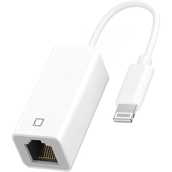 AZQYFDC for Lightning to Ethernet Adapter, [MFi Certified] Lightning to RJ45 Ethernet LAN Network with Connector Compatible with iPhone 14/13/12/11/iPad/iPod Models,Supports 100Mbps High Speed,