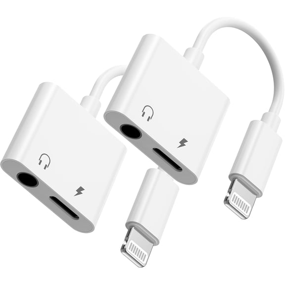 AZQYFDC for [MFi Certified] Lightning to 3.5mm Headphone Jack Adapter,2Pack iPhone Headphone Adapter Aux Audio Charger Dongle Cable Splitter Adapter Connector for iPhone14/Pro Max/13/Plus/12/11/XS/8