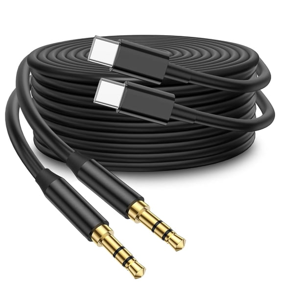 AZQYFDC for USB-C to 3.5mm Aux Cable, MFi Certified Car Stereo Audio Cord for iPhone 15/16, iPad Pro, MacBook Air/Pro, Samsung Galaxy S25/ S24 (Black)