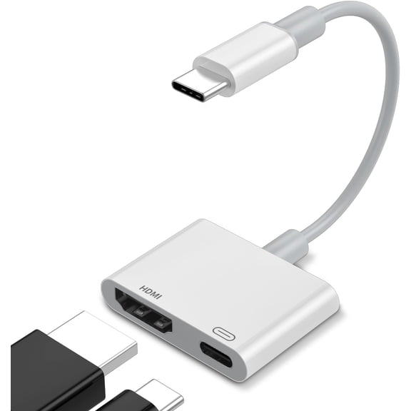 AZQYFDC for USB C to HDMI Adapter for iPhone 15/16/17,Digital AV Audio Dongle, 4K Video & Audio Sync Screen Converter with 100W Fast Charge, Type C to HDMI Adapter for iPhone 15, iPhone 16, MacBook,
