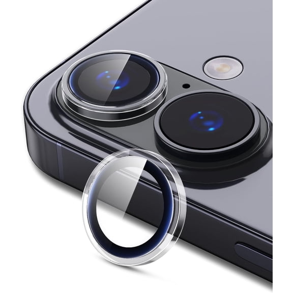 AZQYFDC for iPhone 17 Camera Lens Protector, Explosion-Proof 9H Tempered Glass with Clear Original Style Ring, Ultra HD Clarity, Anti-Scratch Lens Protection Cover, Case Friendly (Clear)
