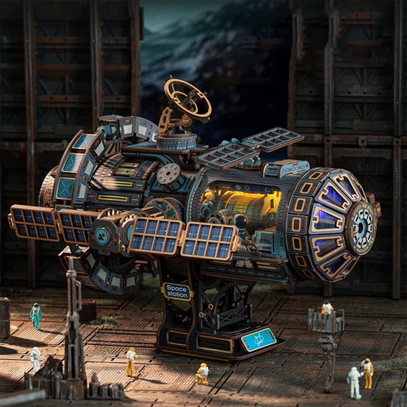 3D Assembly Puzzle Model Kit Tianqiongleng Station DIY Wooden Music Box for Adults