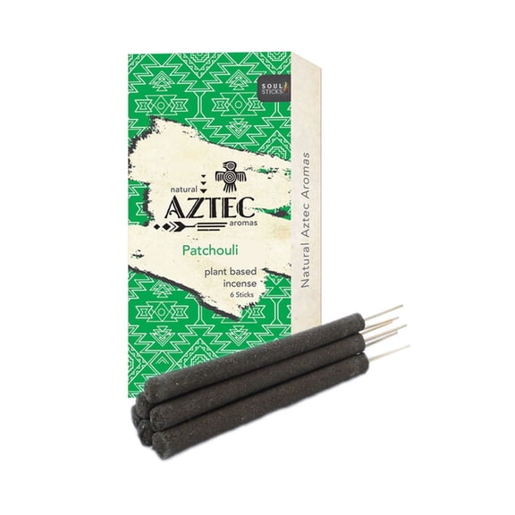AZTEC 6pc Hand Rolled Resin Incense Sticks Long Lasting for Yoga Meditation Relaxation Aromatherapy Cleansing and Purification | Patchouli
