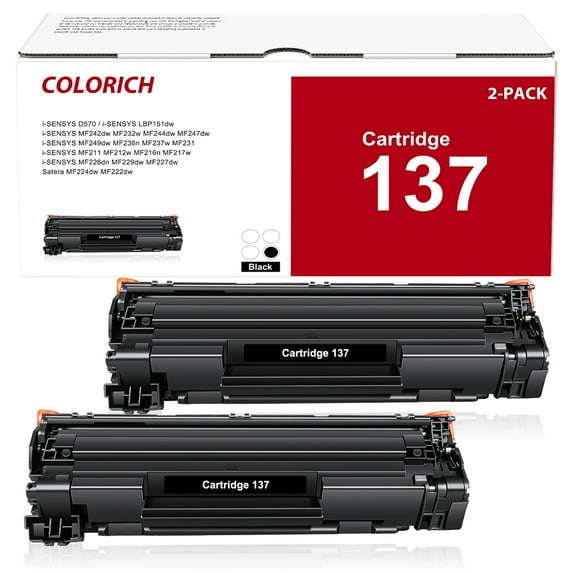 137 Toner Cartridge Compatible for Canon 137 Cartridge 137 CRG137 for Imageclass MF236n D570 MF249dw MF244dw MF247dw MF232w LBP151dw MF227dw MF229dw MF216n MF212w Printer (Black,2-Pack)