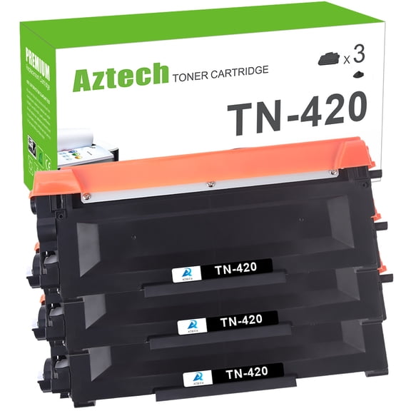 A AZTECH 3-Pack Compatible Toner Cartridge for Brother TN-420 MFC-7360N DCP-7065DN IntelliFax 2840 2940 MFC-7860DW MFC-7460DN HL-2270DW MFC7240 Printer Ink Black