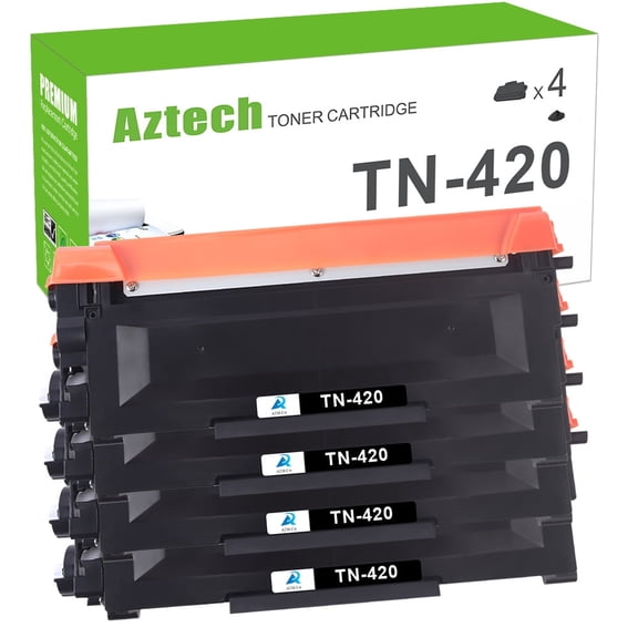 A AZTECH Compatible for Brother TN-420 Toner Cartridge 4-Pack MFC-7360N DCP-7065DN IntelliFax 2840 2940 MFC-7860DW MFC-7460DN HL-2270DW MFC7240 Printer Ink Black