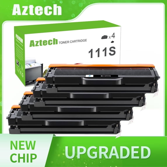 A AZTECH 4-Pack Compatible Toner Cartridge for Samsung MLT-D111S 111S Xpress SL-M2020W SL-M2070W SL-M2024 SL-M2070FW SL-M2022W SL-M2026W Printer (Black)