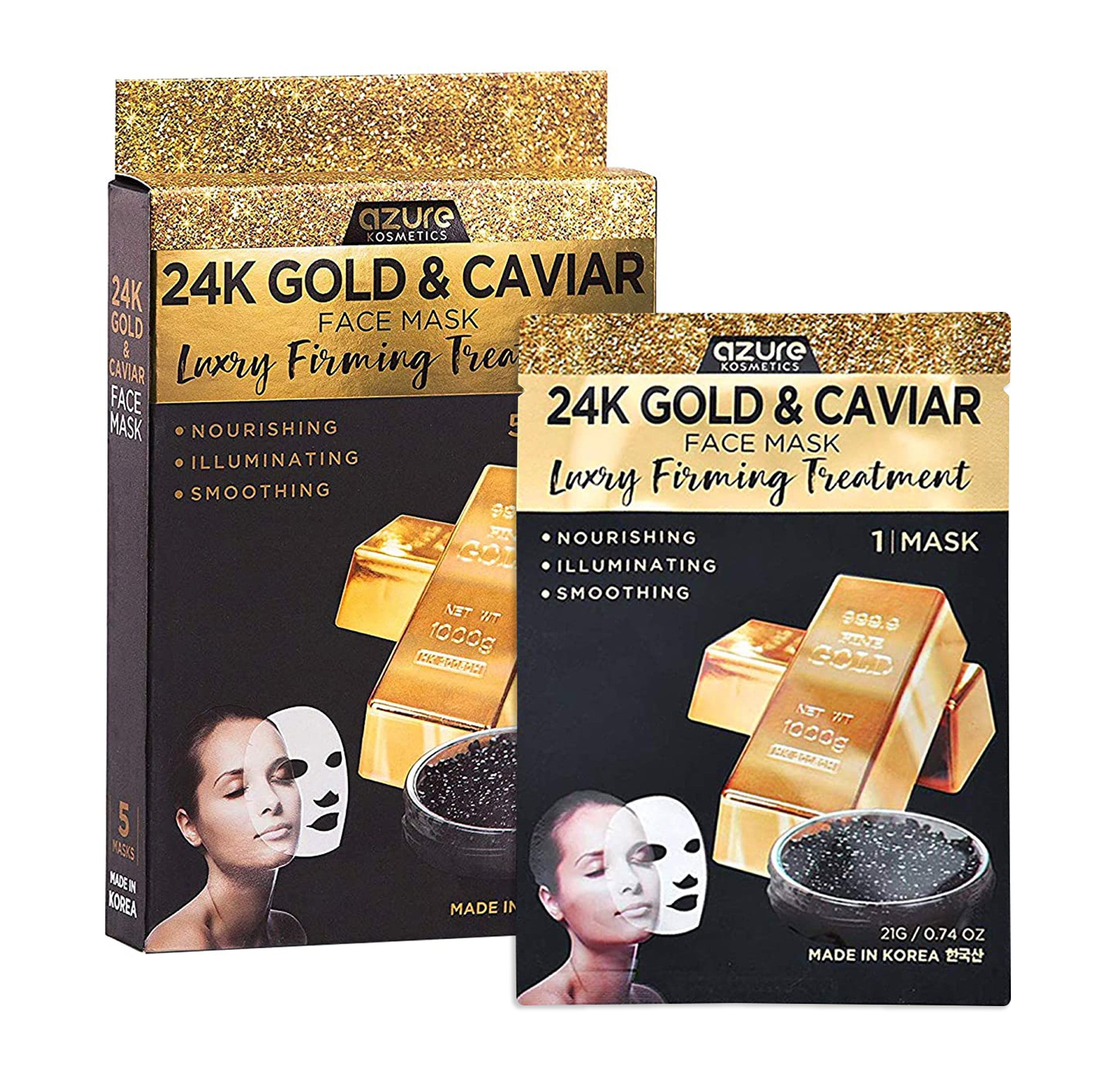 AZURE 24K Gold and Caviar Anti Aging Luxury Face Mask Hydrating