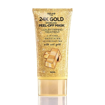 AZURE 24K Gold Firming Peel Off Face Mask- Anti Aging, Lifting, Illuminating & Revitalizing - Removes Blackheads, Dirt & Oils - With Hyaluronic Acid and Collagen - Skin Care Made in Korea - 150mL / 5.