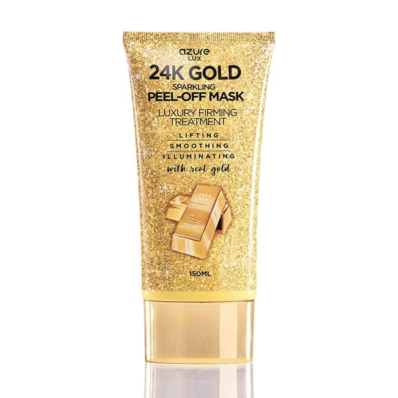 AZURE 24K Gold Firming Peel Off Face Mask- Anti Aging, Lifting, Illuminating & Revitalizing - Removes Blackheads, Dirt & Oils - With Hyaluronic Acid and Collagen - Skin Care Made in Korea - 150mL / 5.