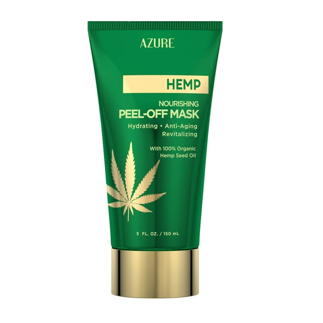 AZURE Hemp Nourishing Peel Off Mask – Deeply Exfoliates Blackheads, Dirt & Oils | Hydrating, Anti Aging & Revitalizing | Reduces Wrinkles, Fine Lines & Acne Scars | Made in Korea - 150mL