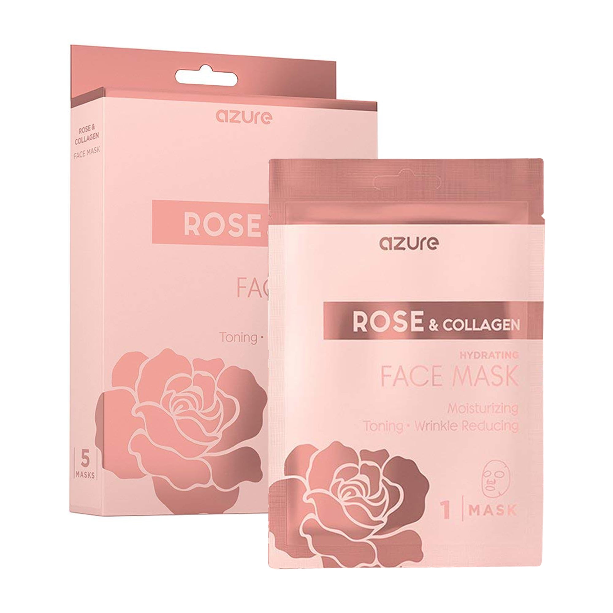 AZURE Rose & Collagen Hydrating Facial Sheet Mask Korean Rejuvenating