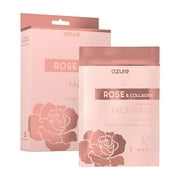 AZURE SKINCARE AZURE Rose & Collagen Hydrating Facial Sheet Mask - Toning, Lifting & Deeply Moisturizing Face Mask - Reduces Fine Lines & Wrinkles, Reduces Signs of Aging & Dry Patches - Skin Care Made in Korea - 5