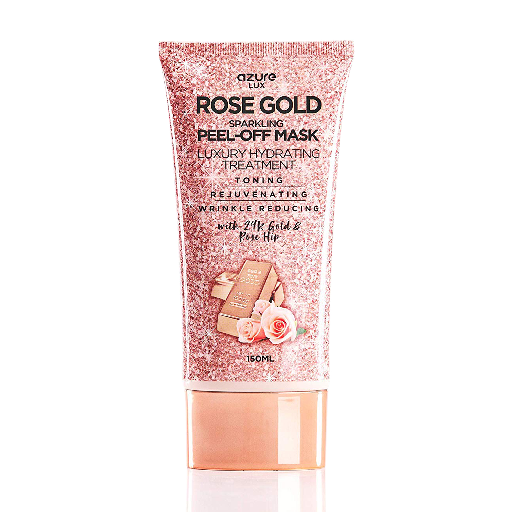 AZURE Rose Gold Hydrating Peel Off Face Mask- Anti Aging, Toning & Rejuvenating - Removes Blackheads, Dirt & Oils - With 24K Gold and Rose Hip Oil - Skin Care Made in Korea - 150mL / 5.07 fl.oz. - image 1 of 6
