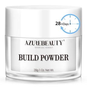 Azurebeauty Clear Dip Powder for Nails, Essential Transparent Crystal Build Powder for 28+ Days Long-Lasting Nail Art Manicure Salon DIY at Home, 28g/1Oz