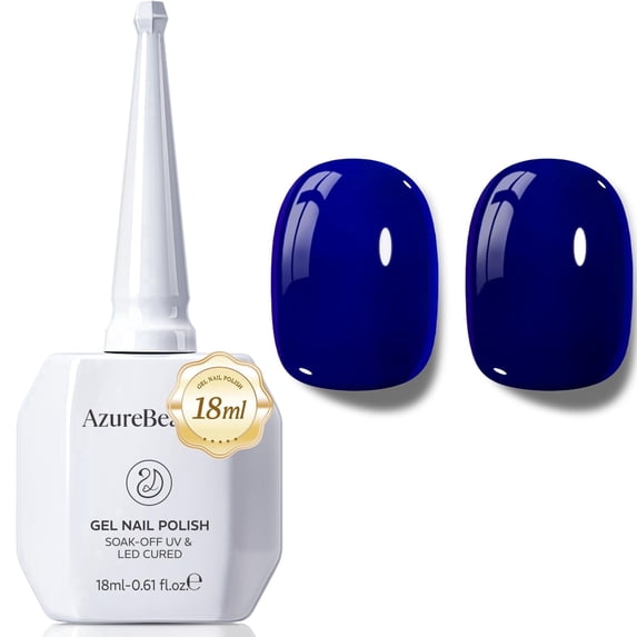 AZUREBEAUTY Dark Blue Gel Nail Polish 18ML – Royal Navy Blue High Gloss Opaque Soak Off UV/LED Gel Polish for Nail Art, DIY Manicure & Salon Use