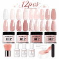 thumbnail image 1 of Azurebeauty Dip Powder Nail Kit Starter, All Season Nude Skin Glitter 4 Colors Dipping Powder Liquid Set Recycling Tray with Base & Top Coat Activator for French Nail Art Manicure Salon DIY at Home., 1 of 9