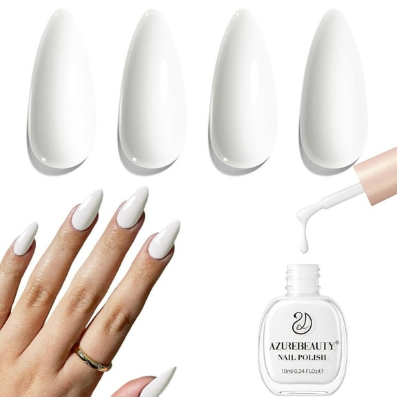 AZUREBEAUTY Warm White Nail Polish  Quick Dry, Long-Lasting, Natural Glossy Finish for DIY Manicure & Nail Art, Salon Quality, 10ml for Women
