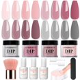 thumbnail image 1 of Azurebeauty Dip Nail Kit with 4 Nude Pink Colors, Base & Top Coat, Activator & Tray for French Manicure, Salon DIY at Home, 1 of 9