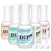 AZUREBEAUTY 5pc Dip Liquid Set-15ml Base, Top, Bond, Activator, Brush Saver, No Lamp Needed.