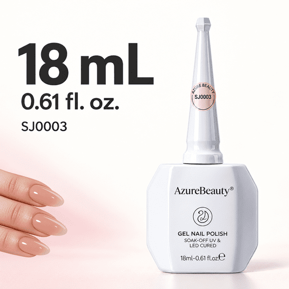 AZUREBEAUTY Jelly Nude Pink Gel Nail Polish 18ML – Sheer Translucent Milky Pink Soak Off UV/LED Gel Polish for Natural Nails