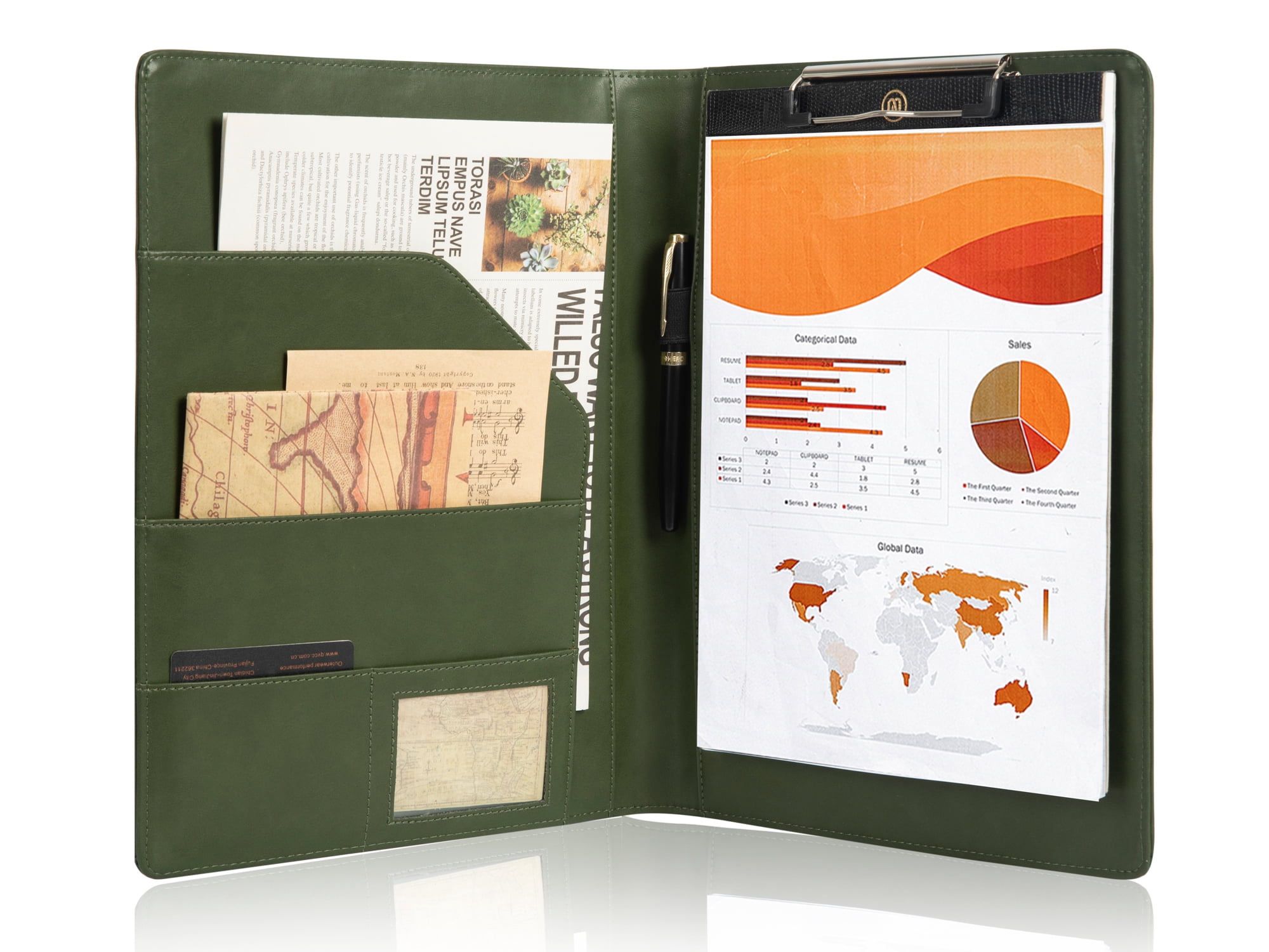 Aazon.co : Leather Padfolio With Clipboard Folio Folder Padfolios For