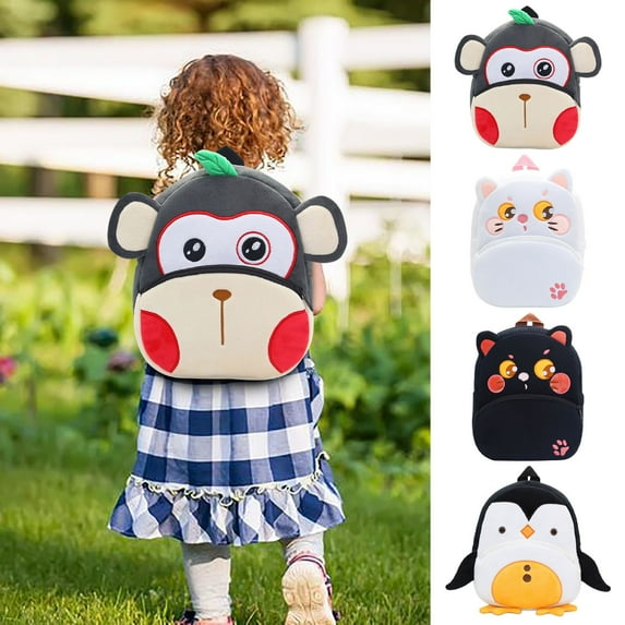 AZXY 10 Inch Cute Cat Compact Backpack, Soft Plush Cartoon Style Bag for Daily Travel & Casual Use