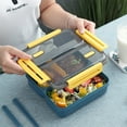 thumbnail image 1 of AZXY 1100ML 3 Compartment Plastic Bento Box 7.76x7.76x2.36in, Leakproof Microwaveable Bentgo Box, Reusable Lunch Container for Office Work Daily Dining, 1 of 8