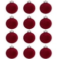 thumbnail image 1 of AZXY 12PC Christmas Ornaments for Tree Red,Velvet Flocked Shatterproof Christmas Tree Decorations Indoor Balls Clearance for Holiday Wedding Party Room Decor,3.14in, 1 of 2