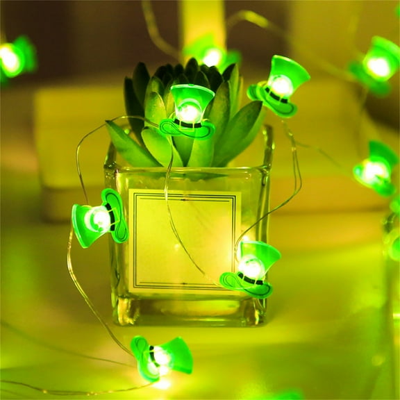AZXY 13ft 40 Led St Patricks Day Decorations,Shamrock Decorations,Saint Patricks Day Led String Lights with Remote,Irish Decorations for Home Party Supplies