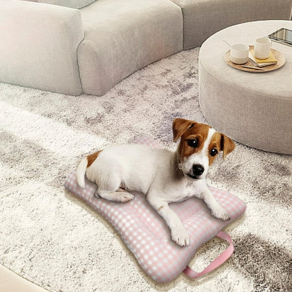 AZXY 16"X11.8"X2.36" Dog Beds for Small Dogs,Cat Beds under $20,Indestructible Washable Chew Proof Comfort Dog Bed Medium,Pet Bed for Crate On Clearance Pink