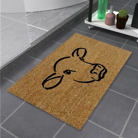 AZXY 16"x24" Bathroom Rugs Brown,Bathroom Rugs and Mats Non Slip,Bath Mats for Bathroom Floor,Cow Washable Quick Dry Absorbent Cute Bath Mat