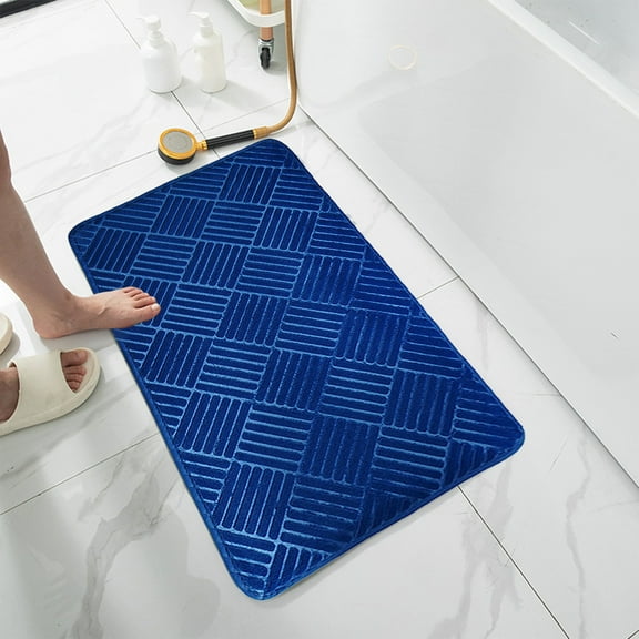 AZXY 16"x24" Bathroom Rugs Clearance,Nonslip Bathmat Under $15,Bath Mats for Bathroom Floor,Washable Quick Dry Absorbent Blue Bath Mat