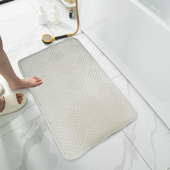 AZXY 16"x24" Bathroom Rugs Gray,Bathroom Rugs and Mats Non Slip,Bath Mats for Bathroom Floor,Washable Quick Dry Absorbent Memory Foam Bath Mat for Toilet