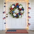 thumbnail image 1 of AZXY 17.71 Inch 4th of July Patriotic Wreath, Red White Blue Rose & Carnation Wreath with Berry Clusters & Greenery, Americana Decor for Independence Day Memorial Day Front Door Indoor Outdoor, 1 of 7
